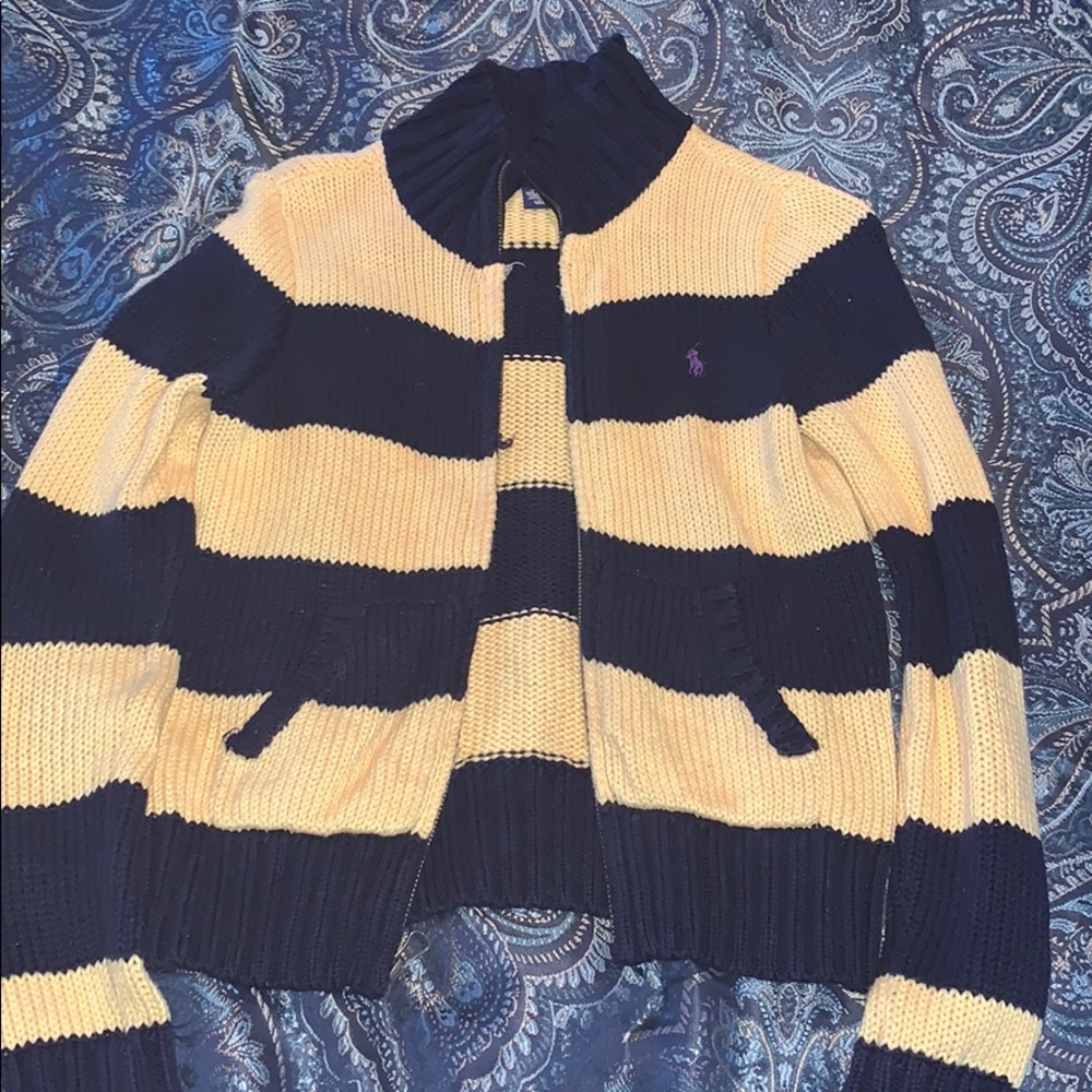 Blue and Yellow Ralph Lauren Sweater